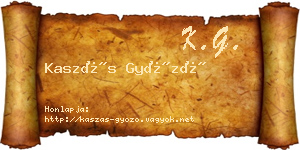 Kaszás Győző névjegykártya